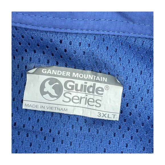 Gander Mountain Guide Series Fishing Shirt Men's 3XLT Blue Nylon Button-Down - Picture 2 of 8